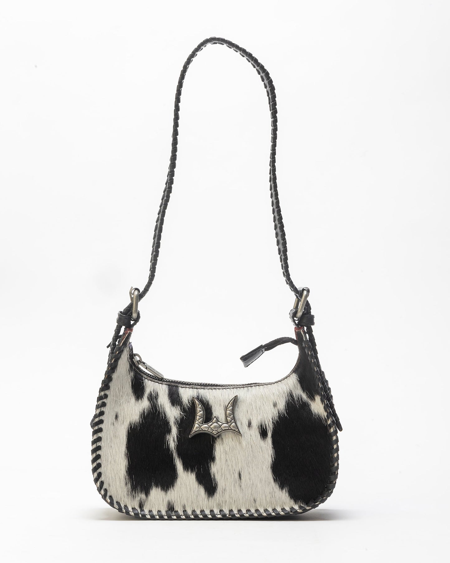 Dannia Medium Purse In Black & White Cowhide
