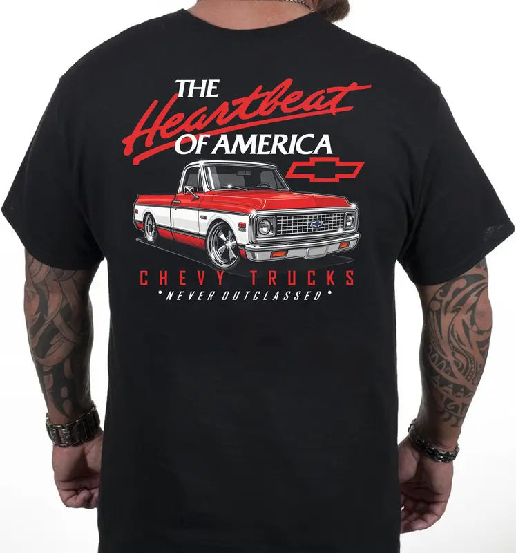 Old School Legend Red Chevy T-Shirt – Vintage Car Graphic Tee for Men, Classic Crewneck Streetwear